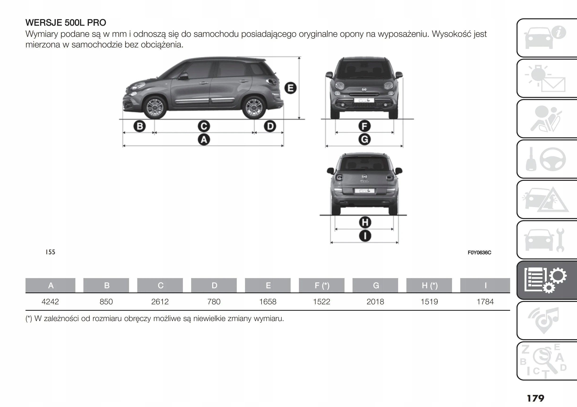 Fiat 500L 3 wersje od 2017 lift Instrukcja Obsługi