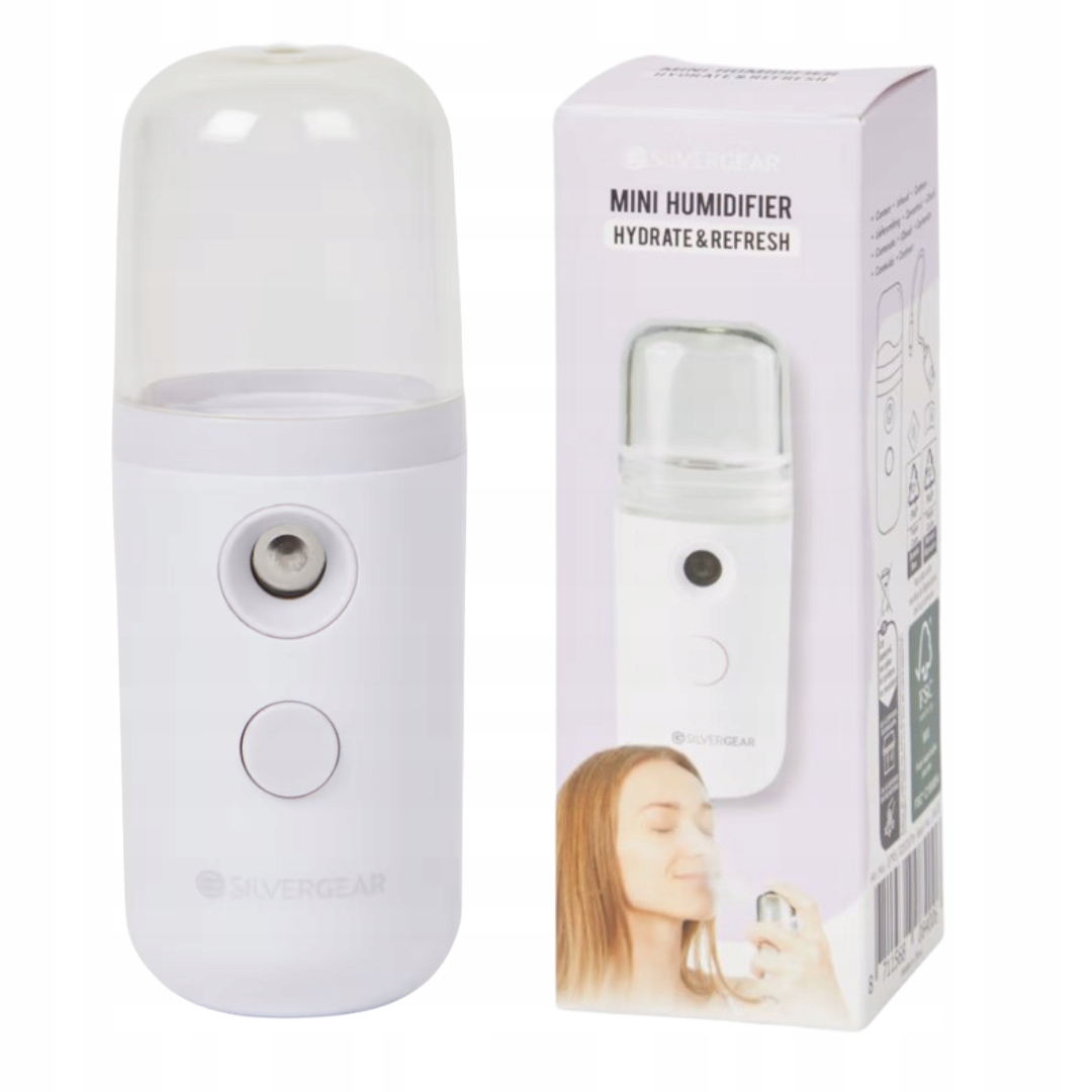 MINI Nawilżacz do twarzy SILVERGEAR Mini Humidifier biały MGIEŁKA