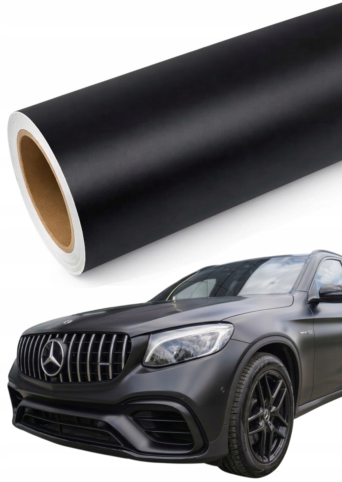 Fólie Černá Matná Černá 200 cm x 152 cm Automobilová Samolepicí