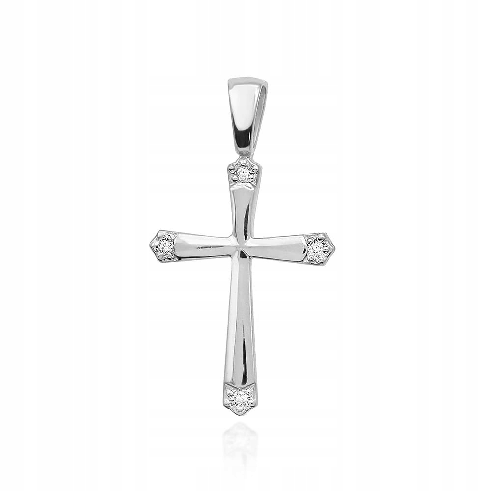 Zlatý přívěsek s diamantem kříž zlato 585 briliant křížek bílé zlato