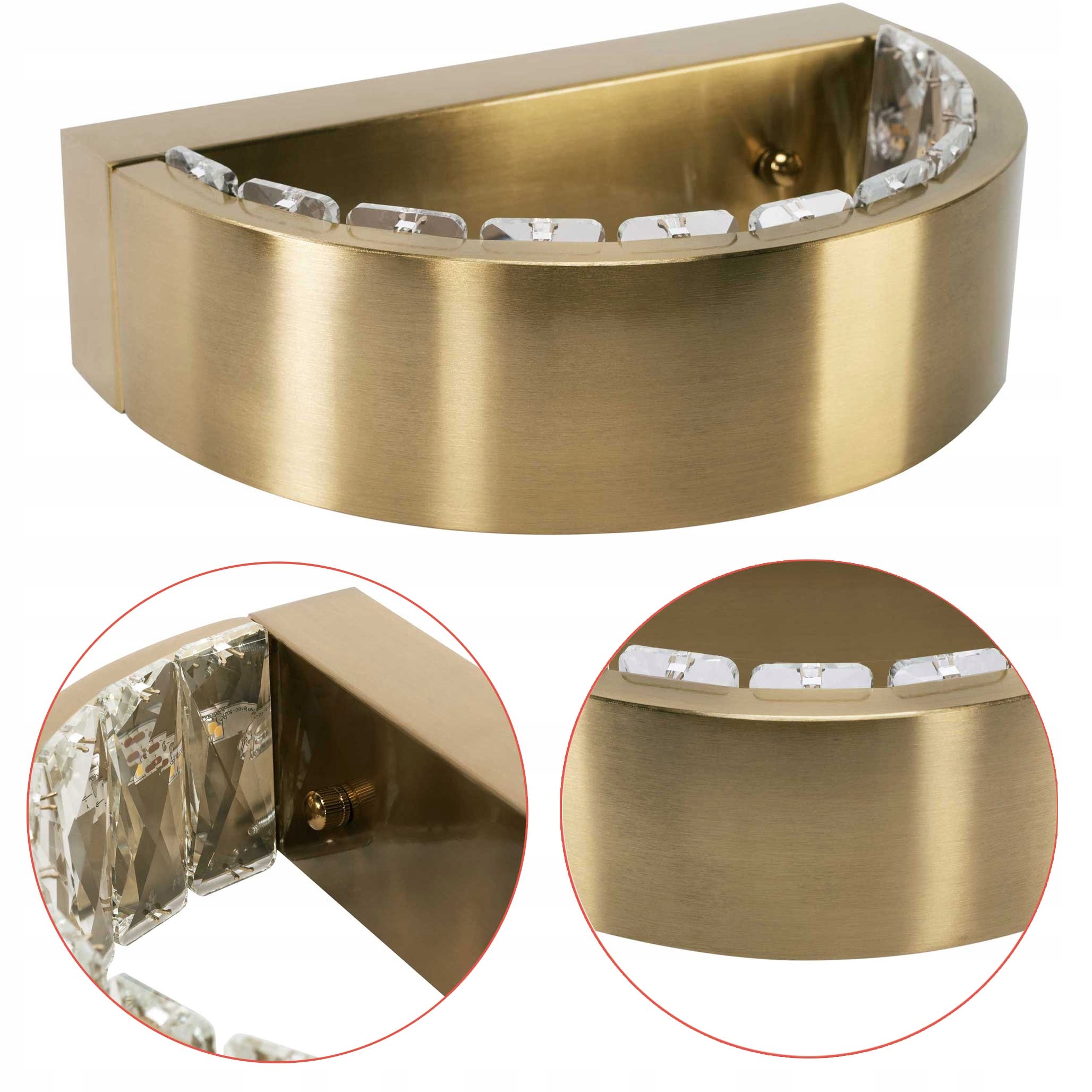 Nástenné svietidlo Led oblúkové Zlaté brúsené Moderná nástenná lampa