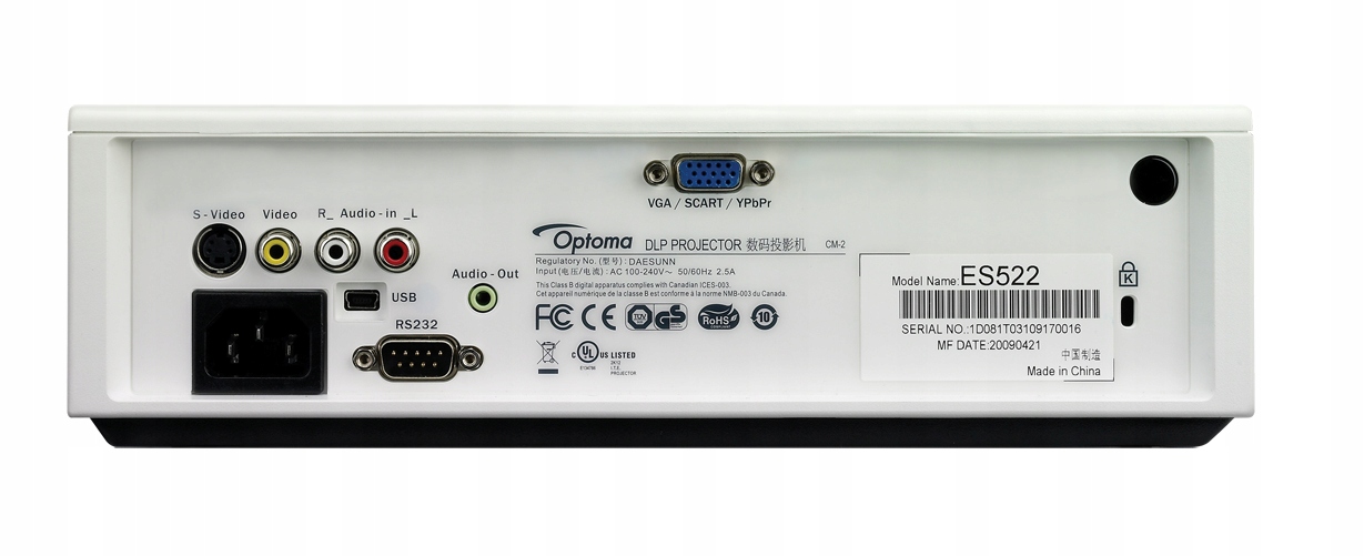 OPTOMA ES522 projektor DLP Kod producenta ES522