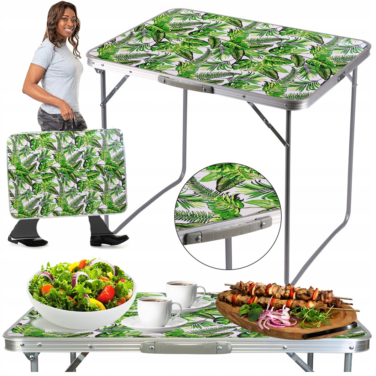 Turistický Stolek Skládací Kempingový Stůl Piknik Dovolená Kufr