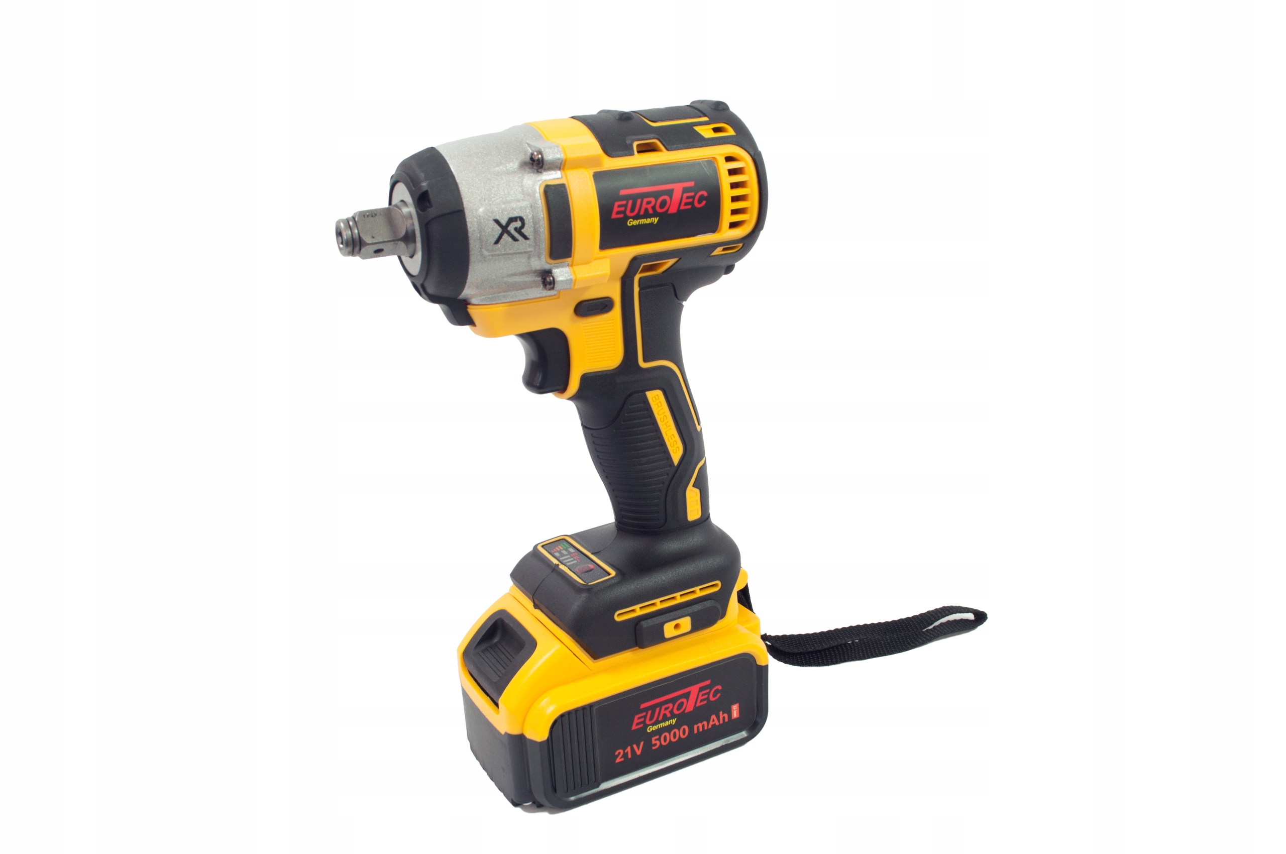 KLUCZ UDAROWY AKUMULATOROWY BEZSZCZOTKOWY 1/2 KLUCZ DO KÓŁ 21V + NASADKI Marka Eurotec