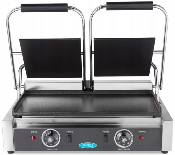 Grill Kontaktowy Elektryczny Podwójny Gładki 3600W 47 cm Maxima 09300437