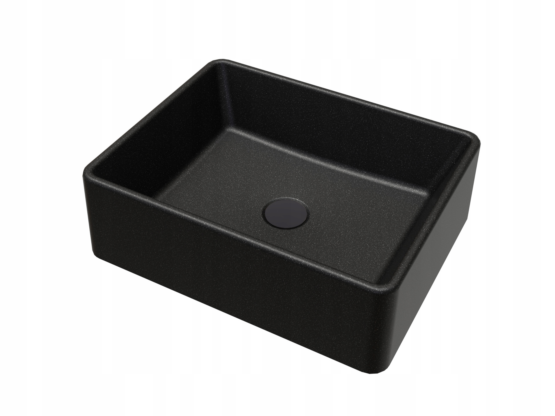 Granitová koupelnová umyvadlová deska Klara, zátka Klik Klak Černá