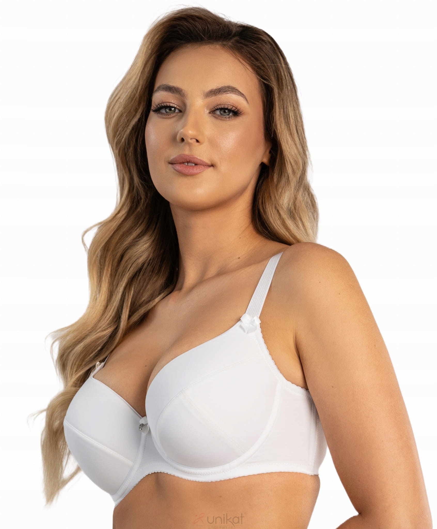 Klasyczny Biustonosz Celina gładki rozm 80D biały