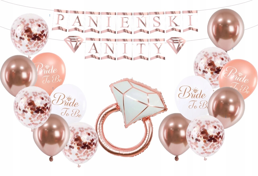 

Wieczór Panieński balony golden rose Imię Baner