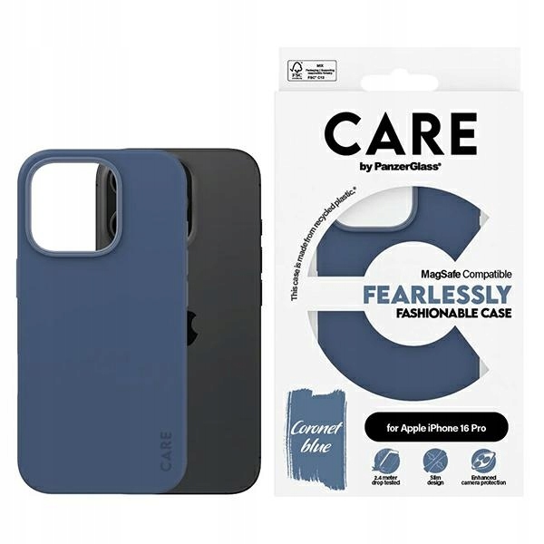 Pouzdro Care by PanzerGlass Fashion Case pro iPhone 16 Pro 6.3" modré/modré