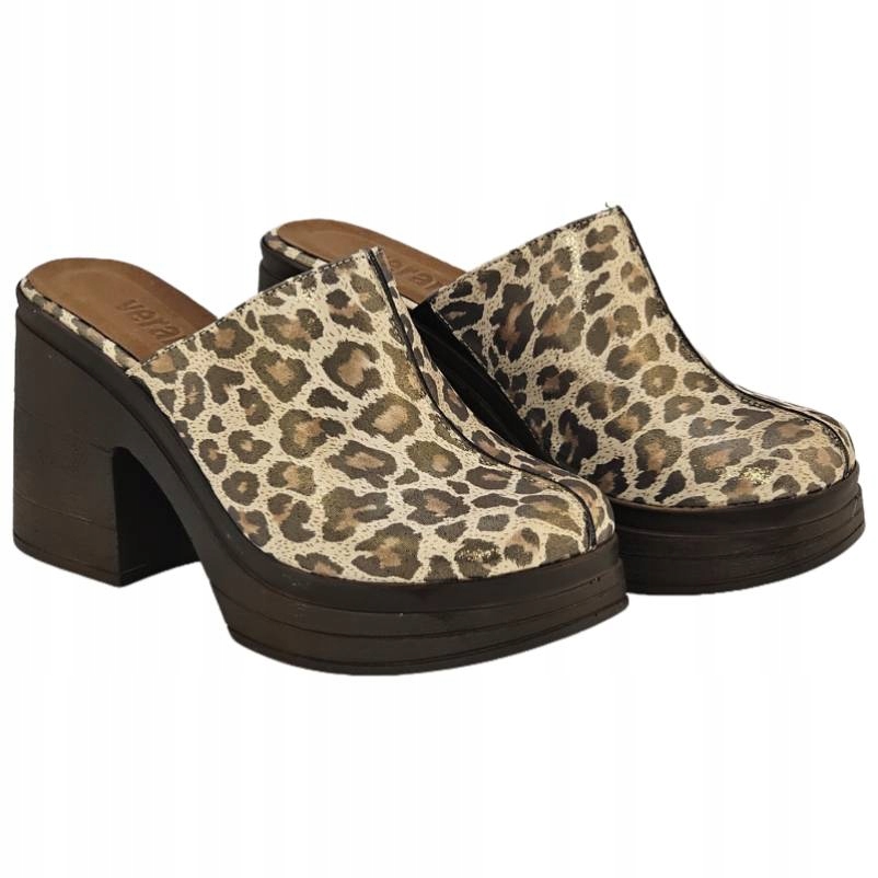 Verano 360.60 nazouváky s leopardím vzorem vel. 38 chodítka na podpatku Kochland