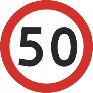 Prawdziwy znak drogowy, prezent urodzinowy '50'