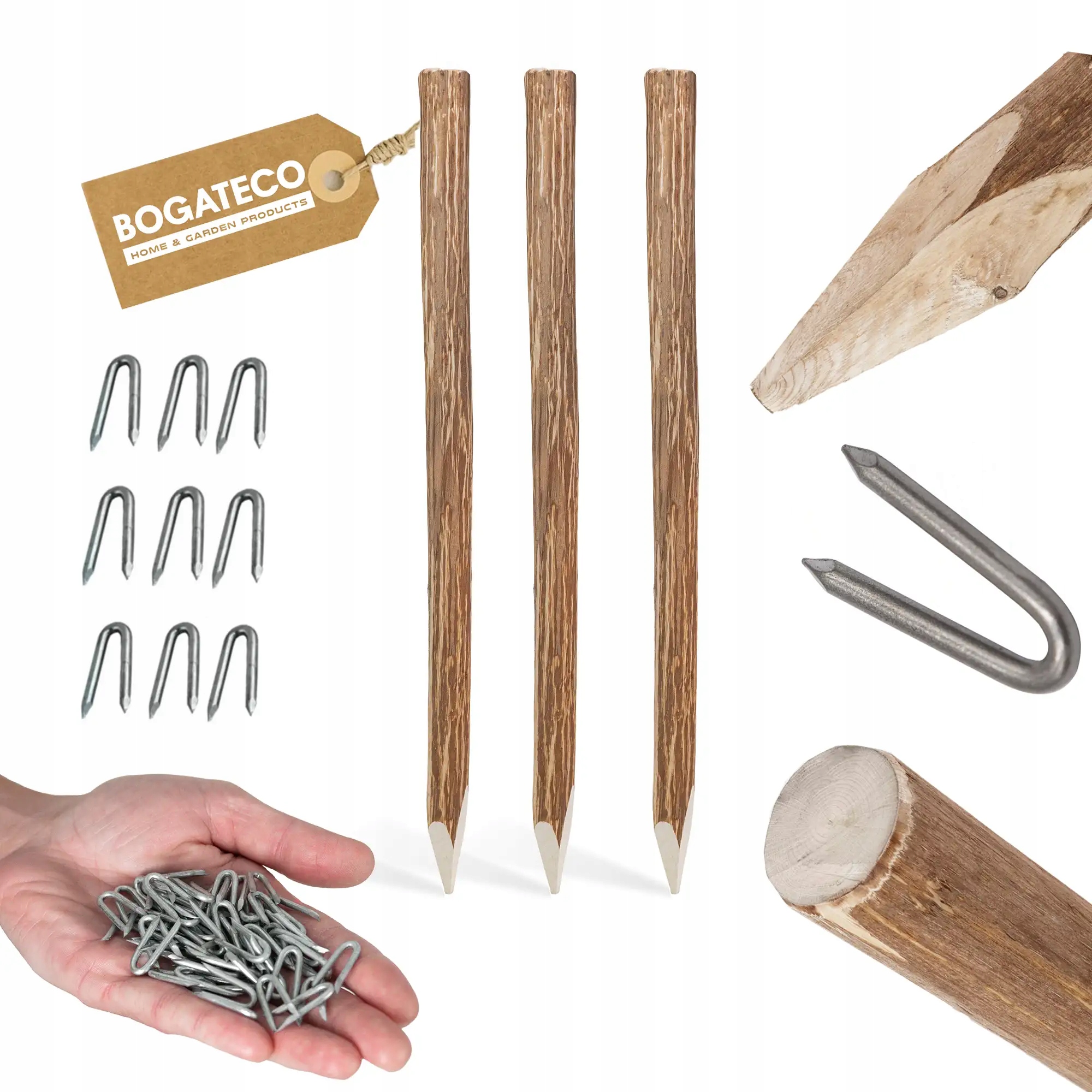 Lesní Sloupky Plotové Palice 3 Kusy 120 cm Zaostřený Sloupek