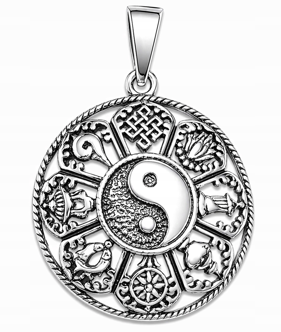 Stříbrný Přívěsek Symbol Rovnováhy Přívěsek Yin Yang a Stříbro 925