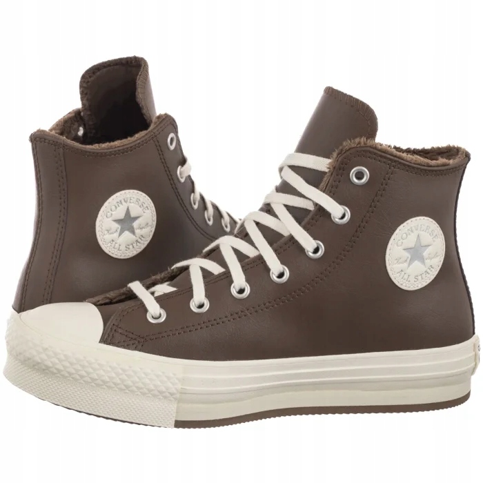 Vysoké dámské zateplené boty Converse Hi A16430C Hnědé