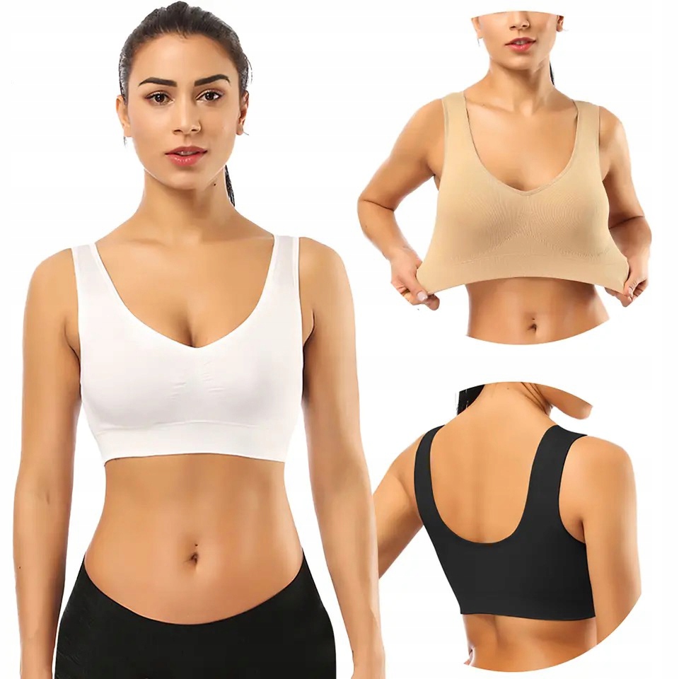 Biustonosz TOP SPORTOWY stanik push up NA SIŁOWNIE XL/XXL FITNESS biały Rozmiar XL/XXL