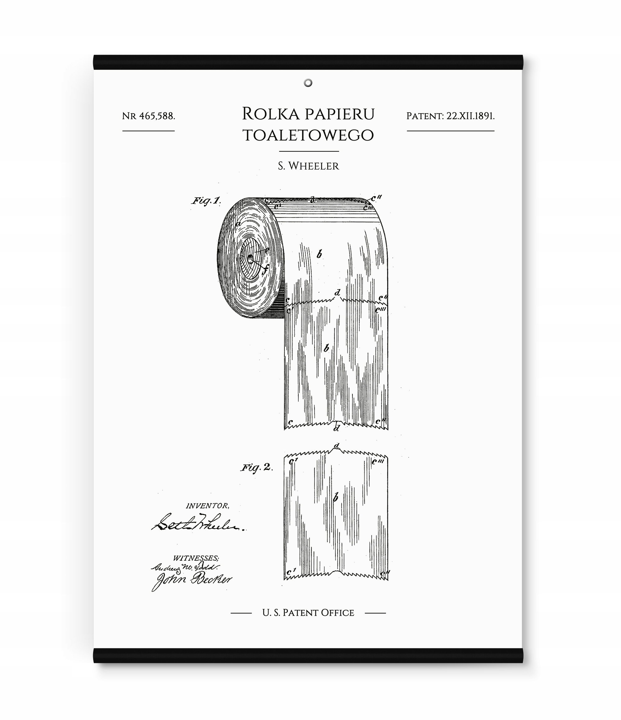 

Plakat obraz na ścianę 33x43 do łazienki Patent