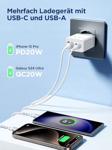 AIONEUS Ładowarka USB C 4 Porty Szybkie Ładowanie 40W Dla iPhone Android — miniatura 3