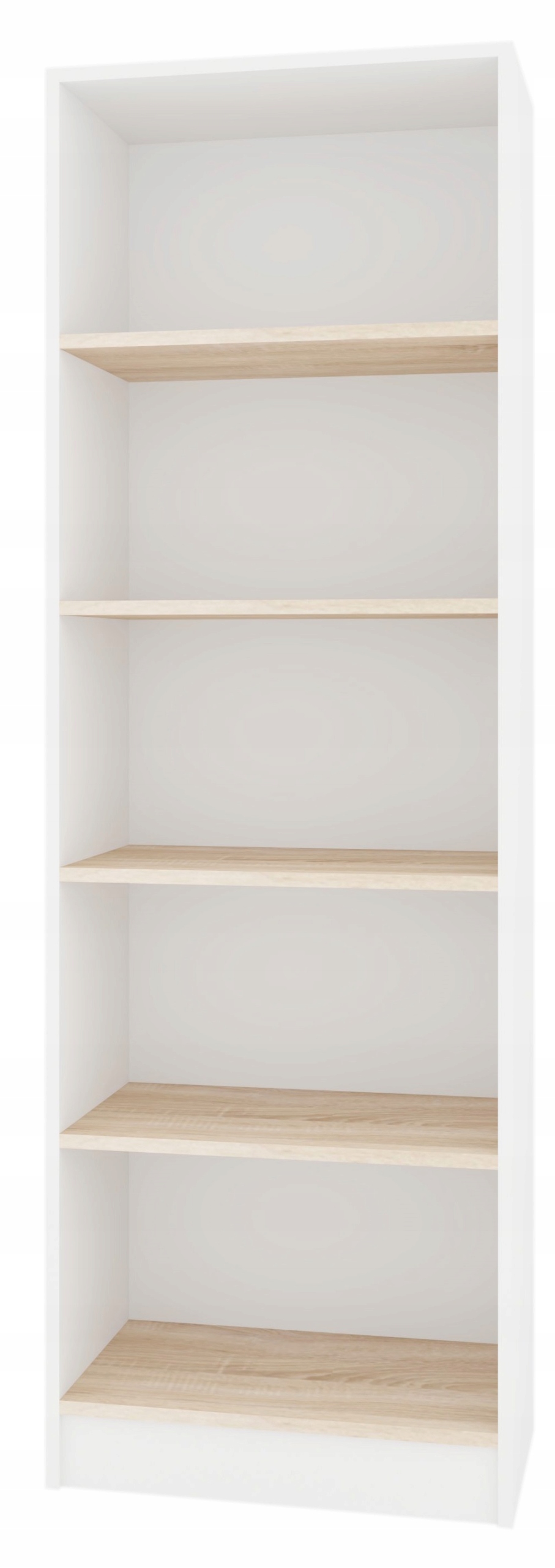 Regál na knihy s policemi Bílý Sonoma 80 CM 5 Polic Pořadače Kancelář