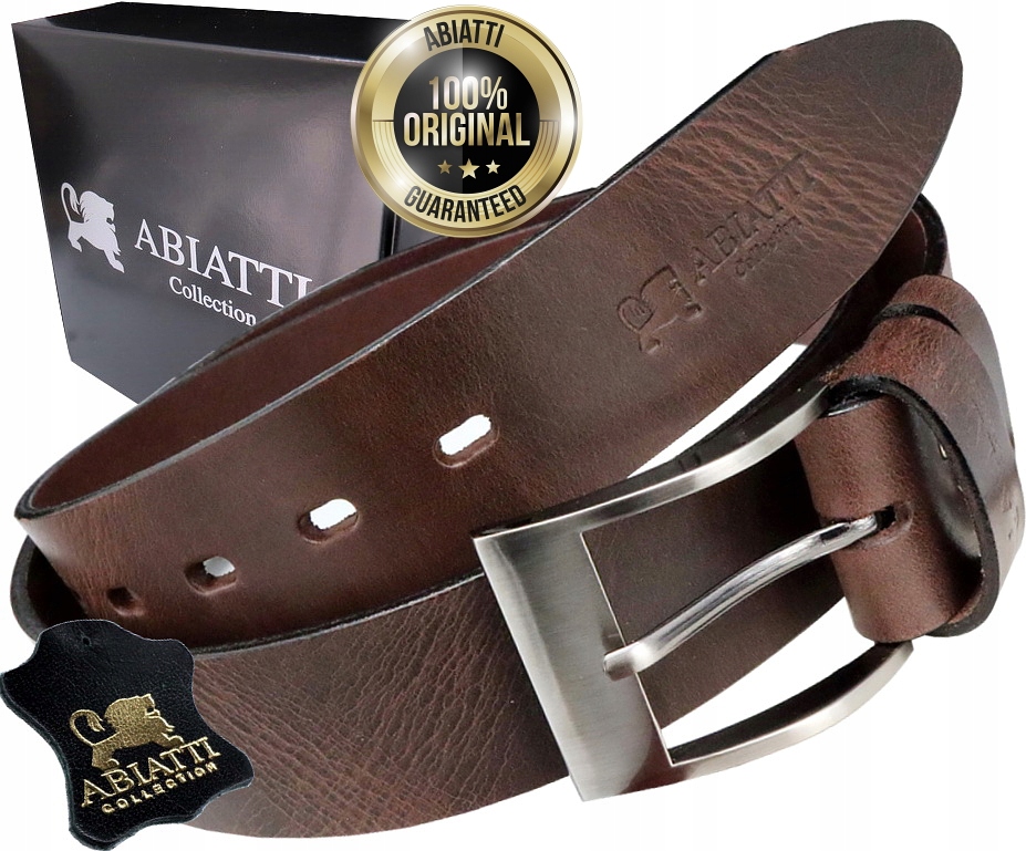 Kožený Pánský Pásek Ke Kalhotám Abiatti Široký Opasek Do Jeansů Silná Kůže