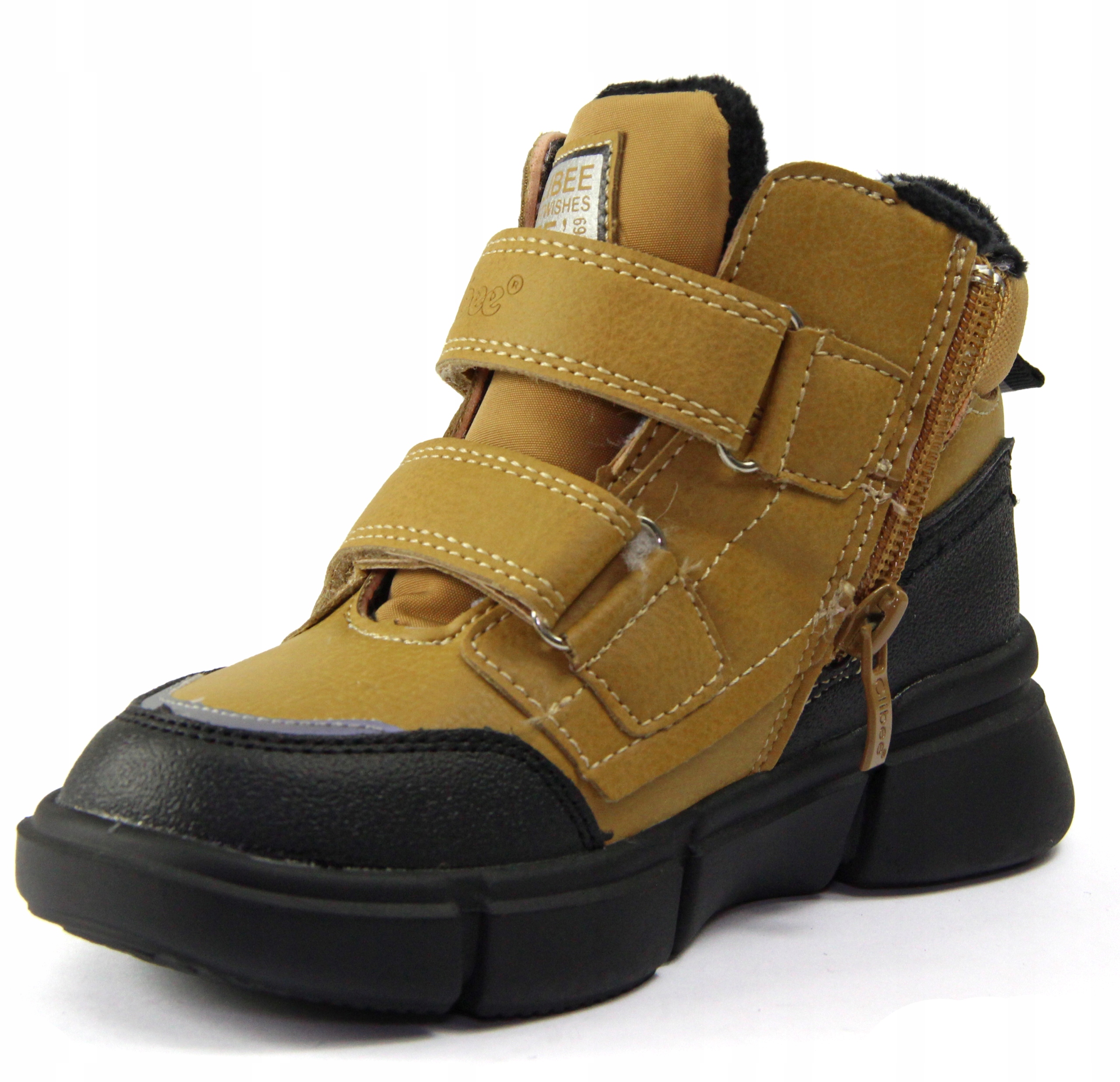 CLIBEE kozaki r26/16,6cm owcza wełna odblask camel Rozmiar (new) 26
