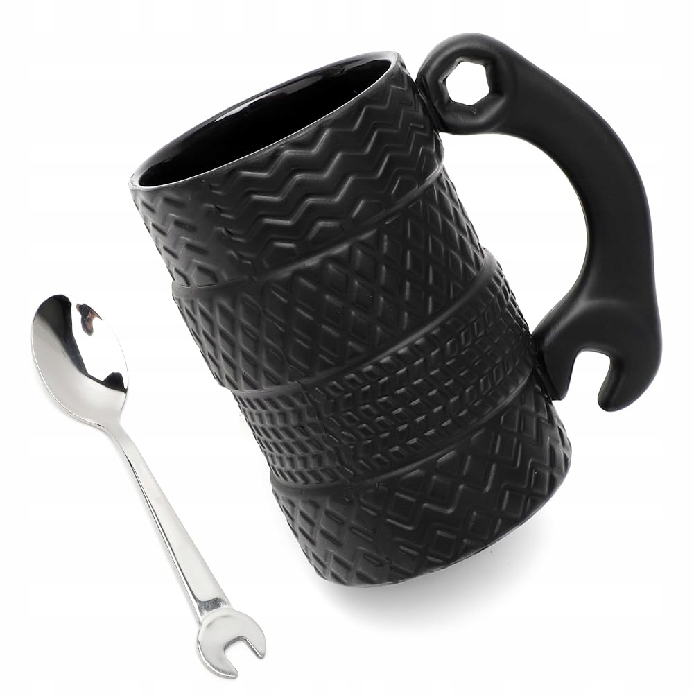 Umllpet Hrnek Pneumatika s lžící 500 ml pro milovníky aut a mechaniky pro muže