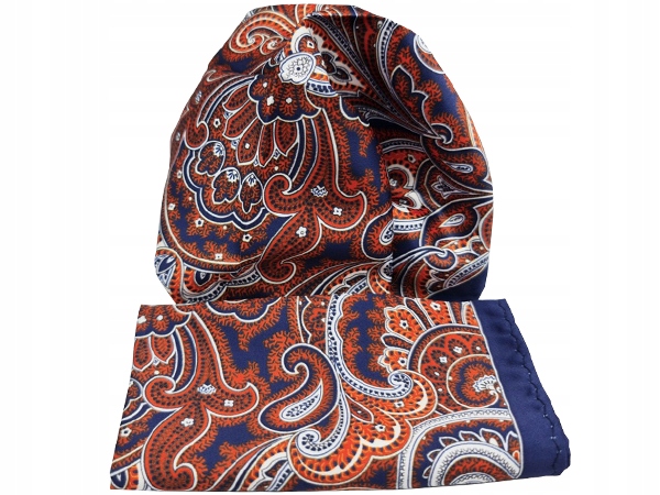 GRANATOWA WE WZORY POSZETKA WYPUSTKA BUTONIERKA