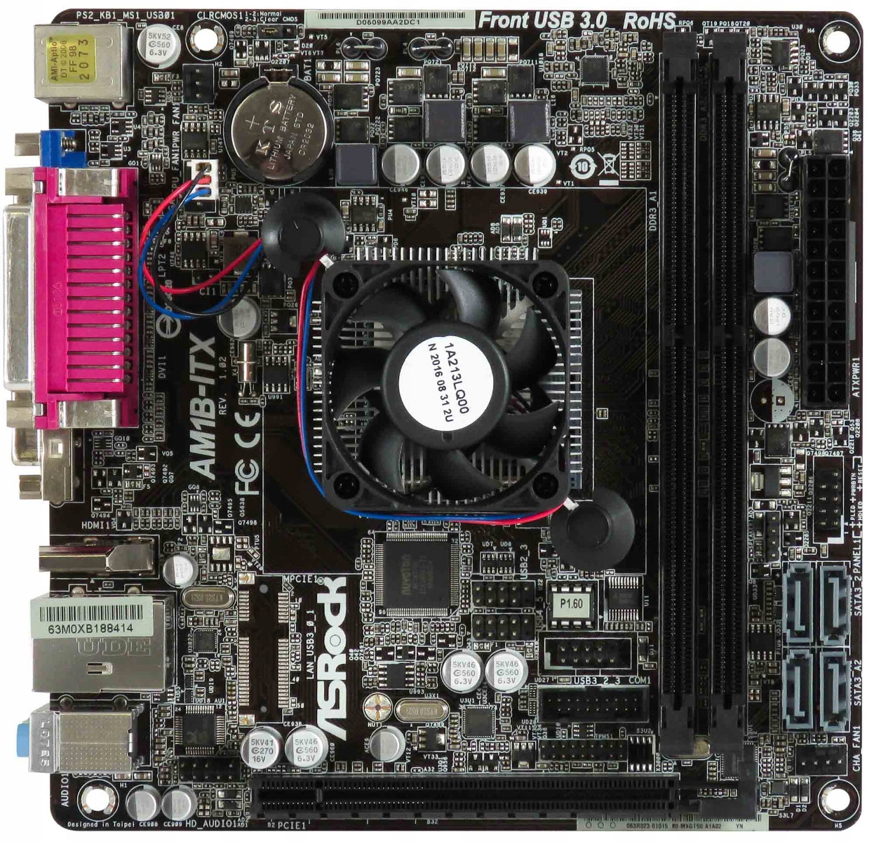 ASRock AM1B-ITX s.AM1 DDR3 mini Itx +athlon 2.2 GHz