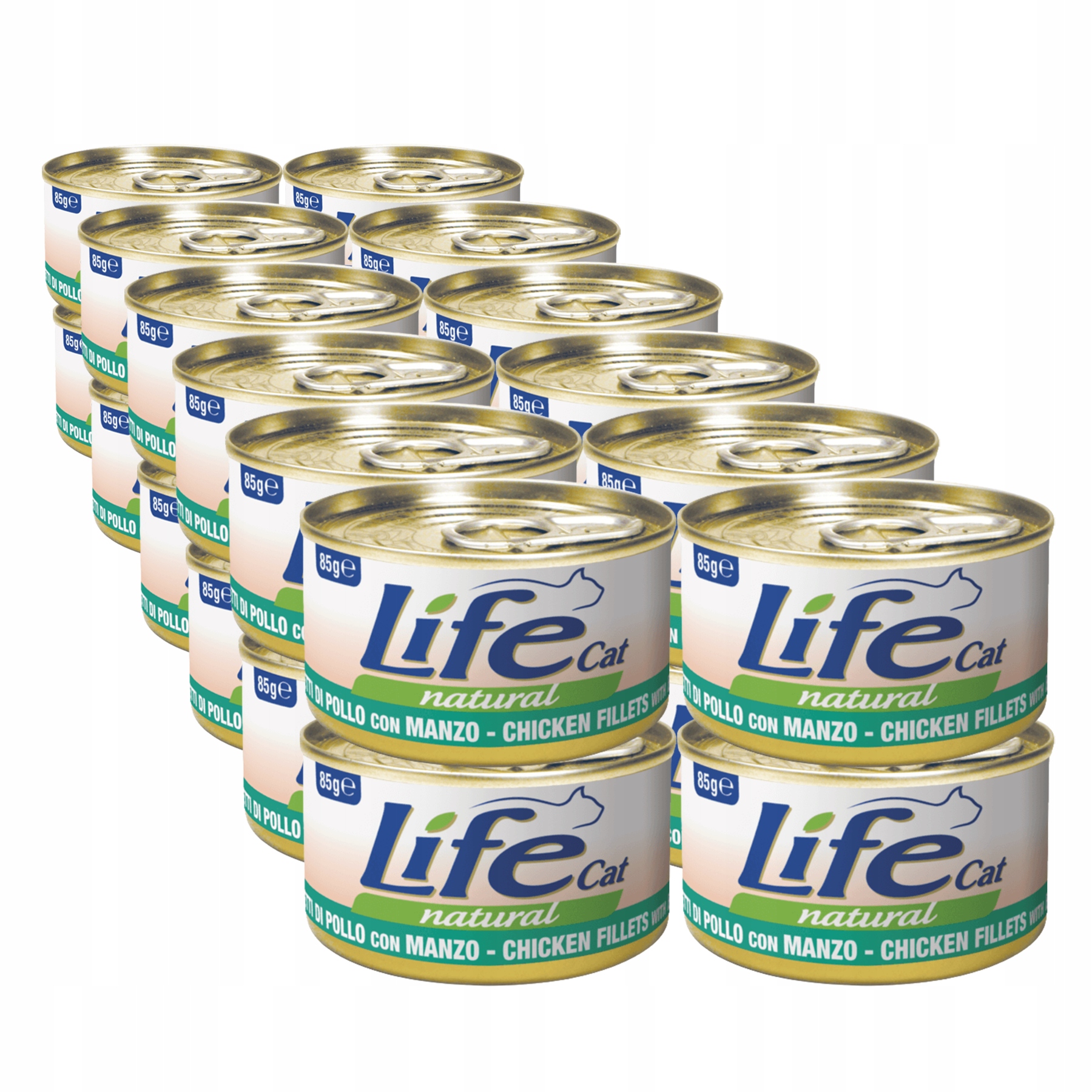 Levně Life Cat Natural Krmivo pro kočky konzerva Set 24x85 g Kuře hovězí maso