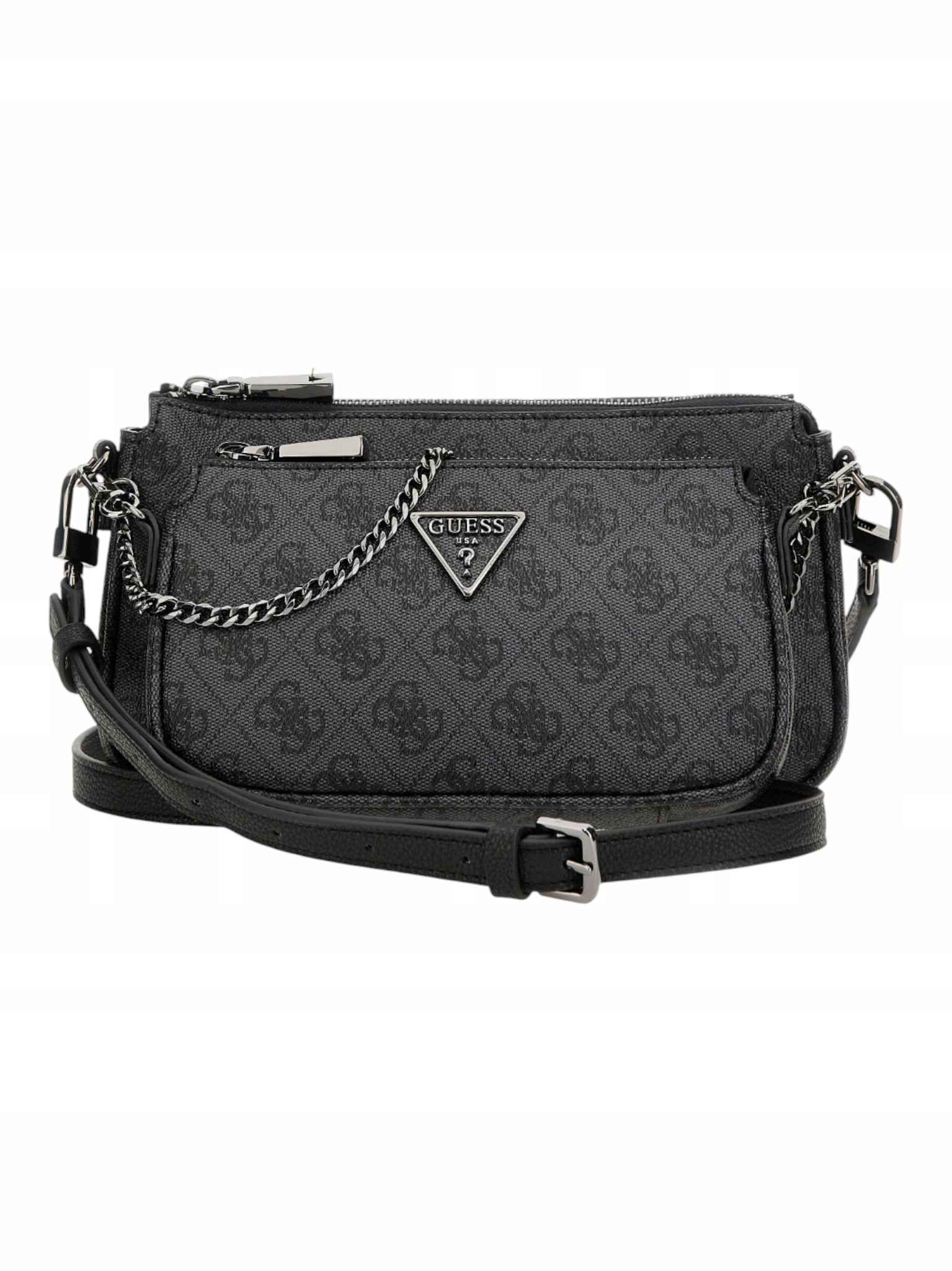 Guess Dámská Kabelka Noelle II Double Pouch Černo-šedá