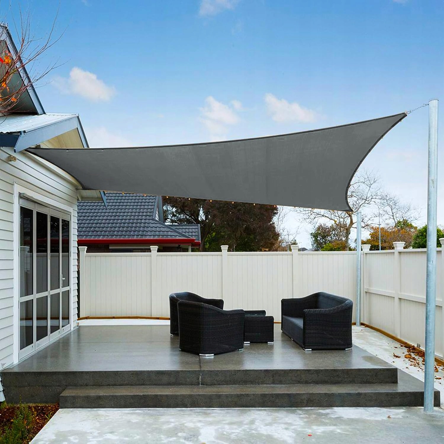 Záhradná slnečná plachta Axt Shade 2x2 m, vodotesná, antracitová