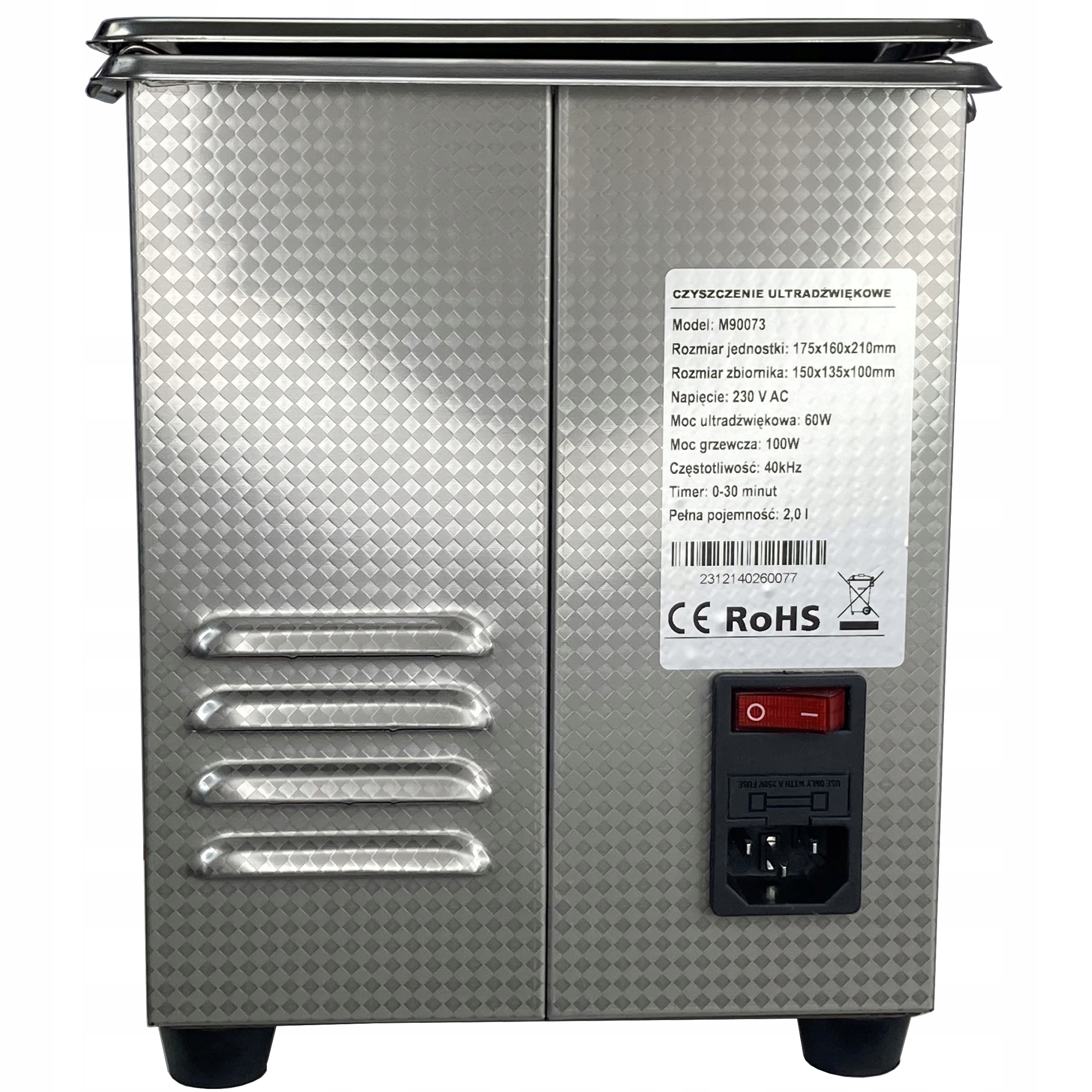 MYJKA WANNA ULTRADŹWIĘKOWA 2l STERYLIZATOR KOSMETYCZNY MYCIA CZĘŚCI EAN (GTIN) 5901969132458