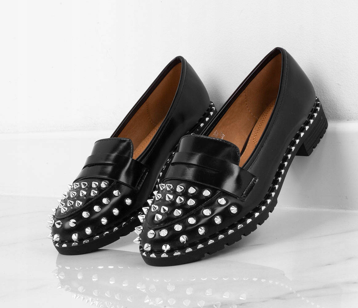 5802 CZARNE MOKASYNY PÓŁBUTY ĆWIEKI EKOSKÓRA 37 Oryginalne opakowanie producenta pudełko