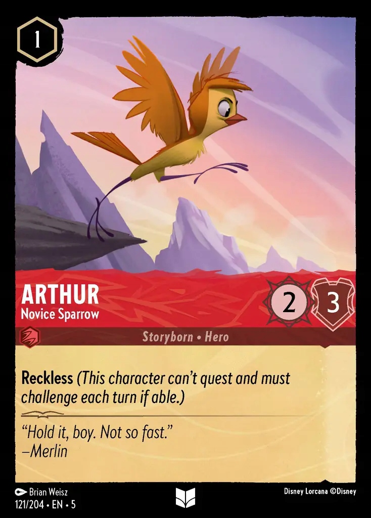 Disney Lorcana Arthur Novice Sparrow 5SSK #121