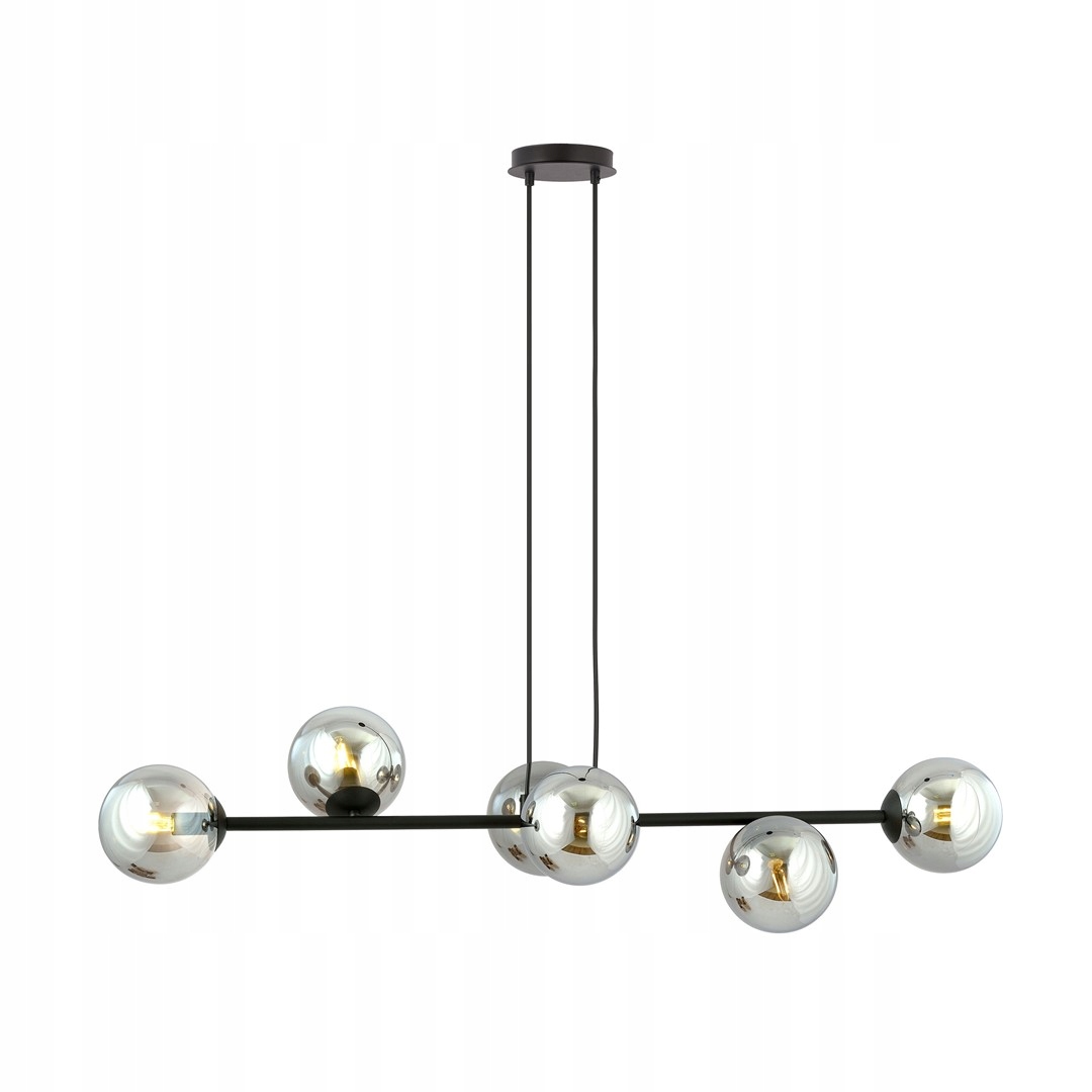 Závesná lampa Rossi 6 Bl Grafit s grafitovým tienidlom, čierna