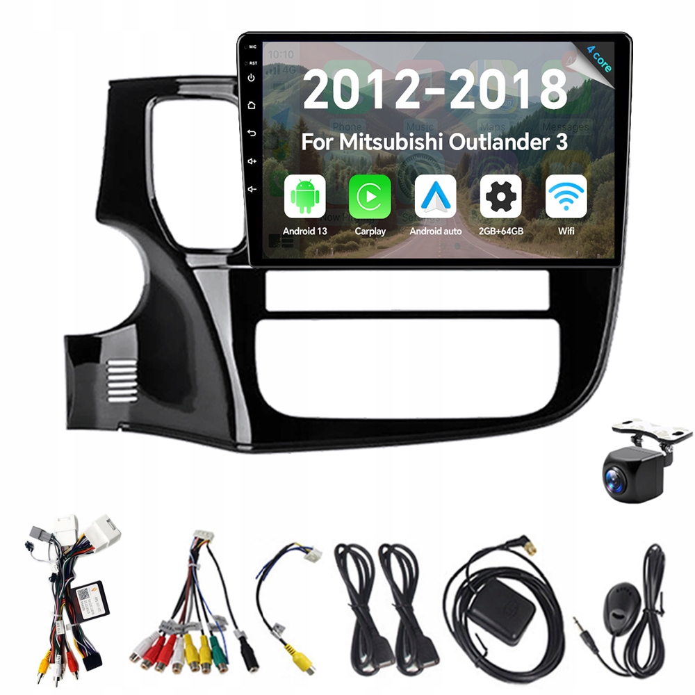 2Din Android 13 autorádio pro Mitsubishi Outlander 3 2012-2018 Rds Carplay