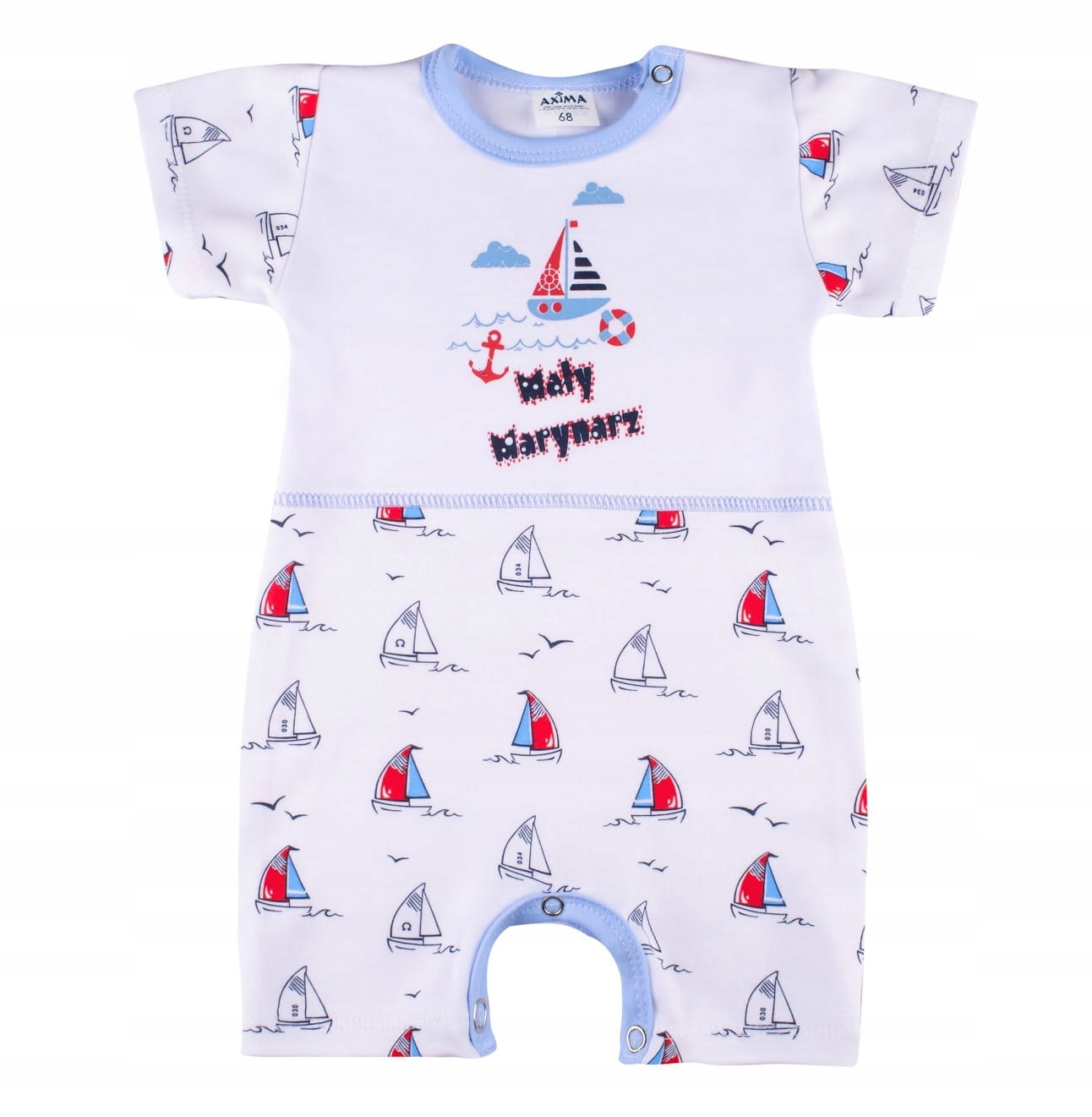 Rampers niemowlęcy bawełniany MAŁY MARYNARZ r. 80