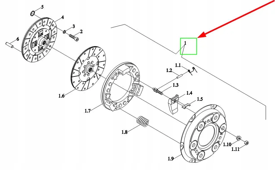 TE2S211020001K Tarcza sprzęgła z dociskiem Numer katalogowy części TE2S211020001K