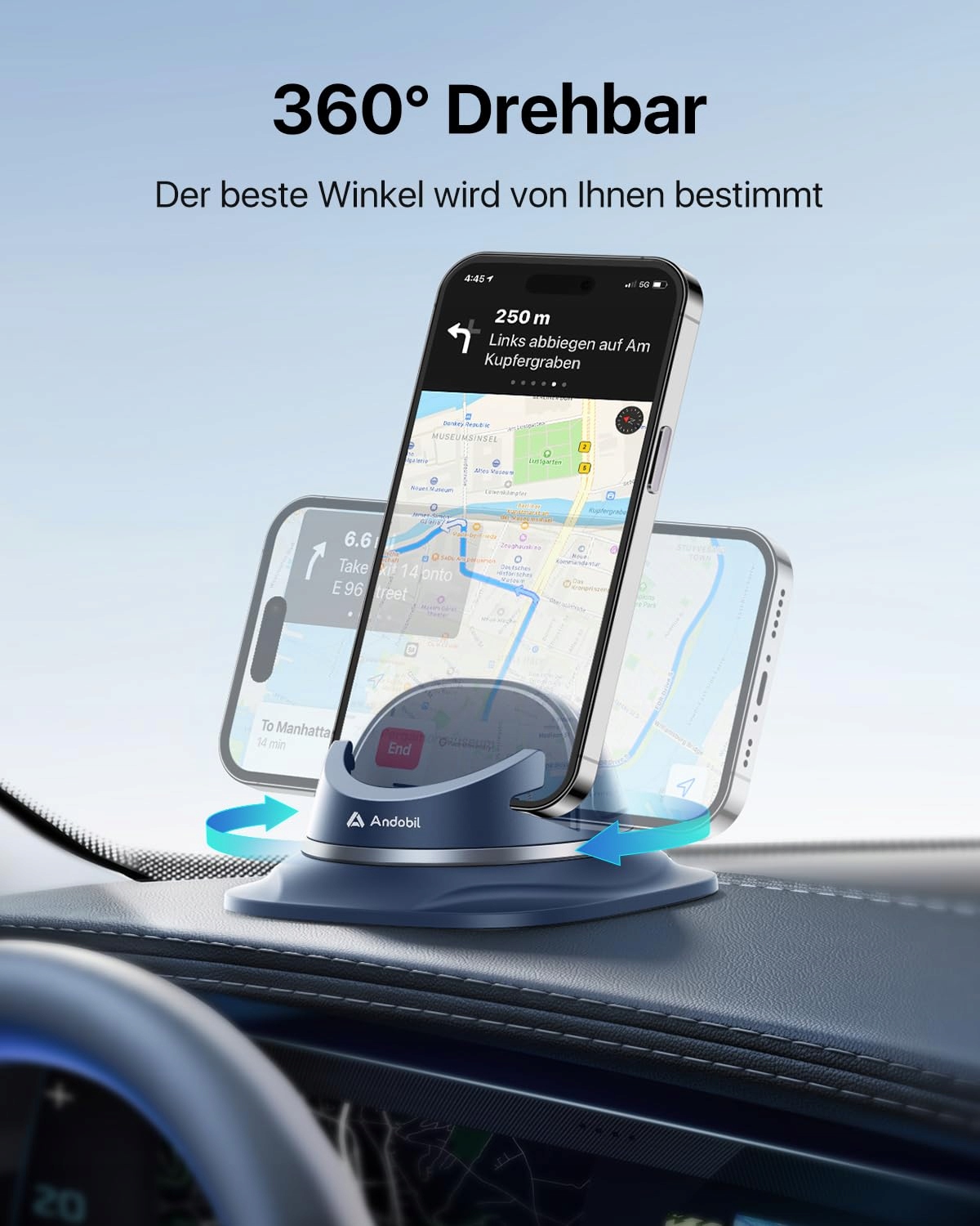 ANDOBIL Uchwyt Samochodowy Na Telefon Łatwy Montaż iPhone ANDROID — miniatura 5