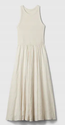 Šaty midi bavlněná bez rukávů Gap Velikost S