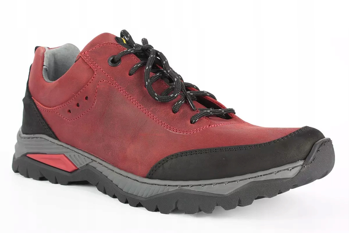 Nagaba 408 červená pánská kožená outdoorová polobotky R42