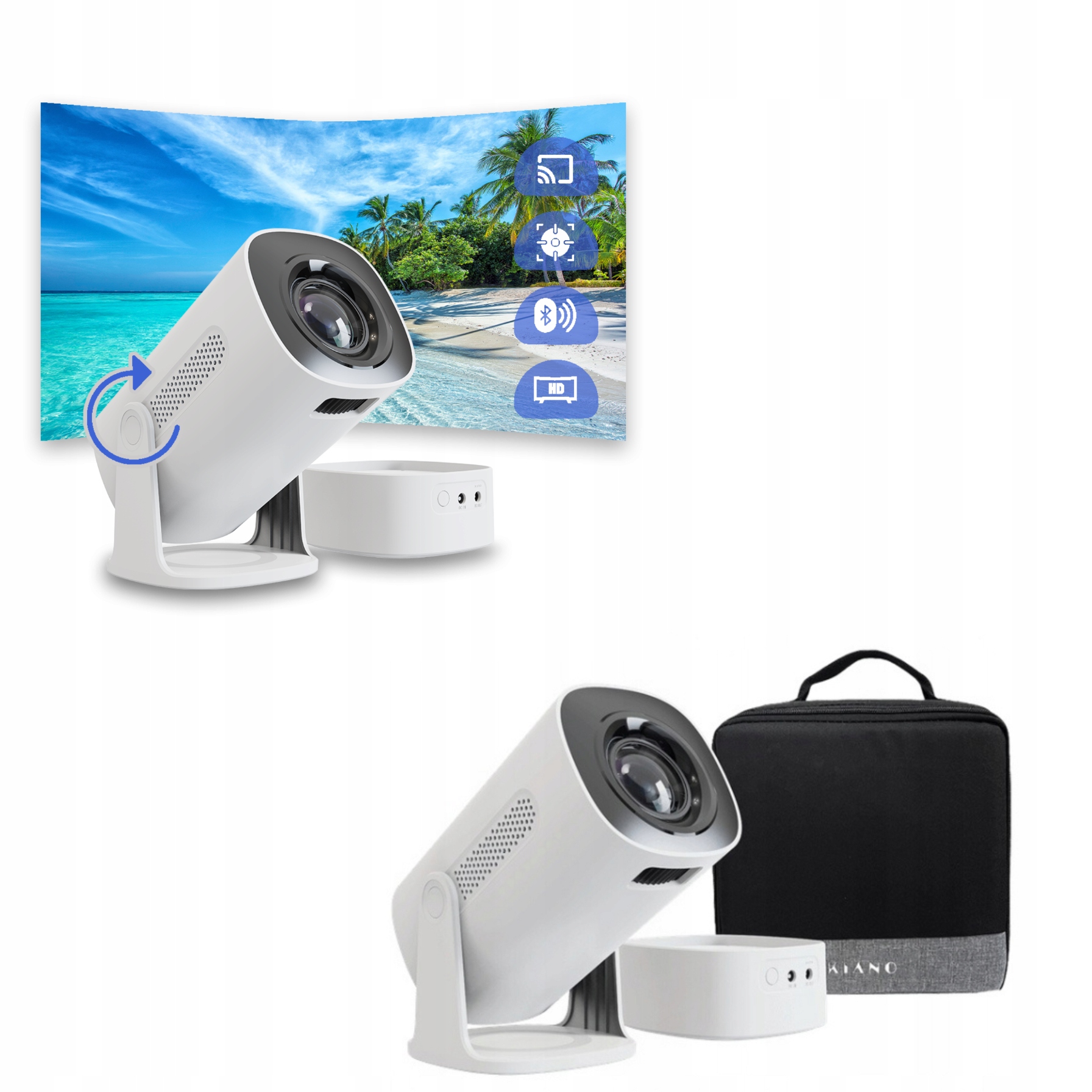 KVTS01 – Kompaktní Led projektor 4K s Bluetooth a Miracastem