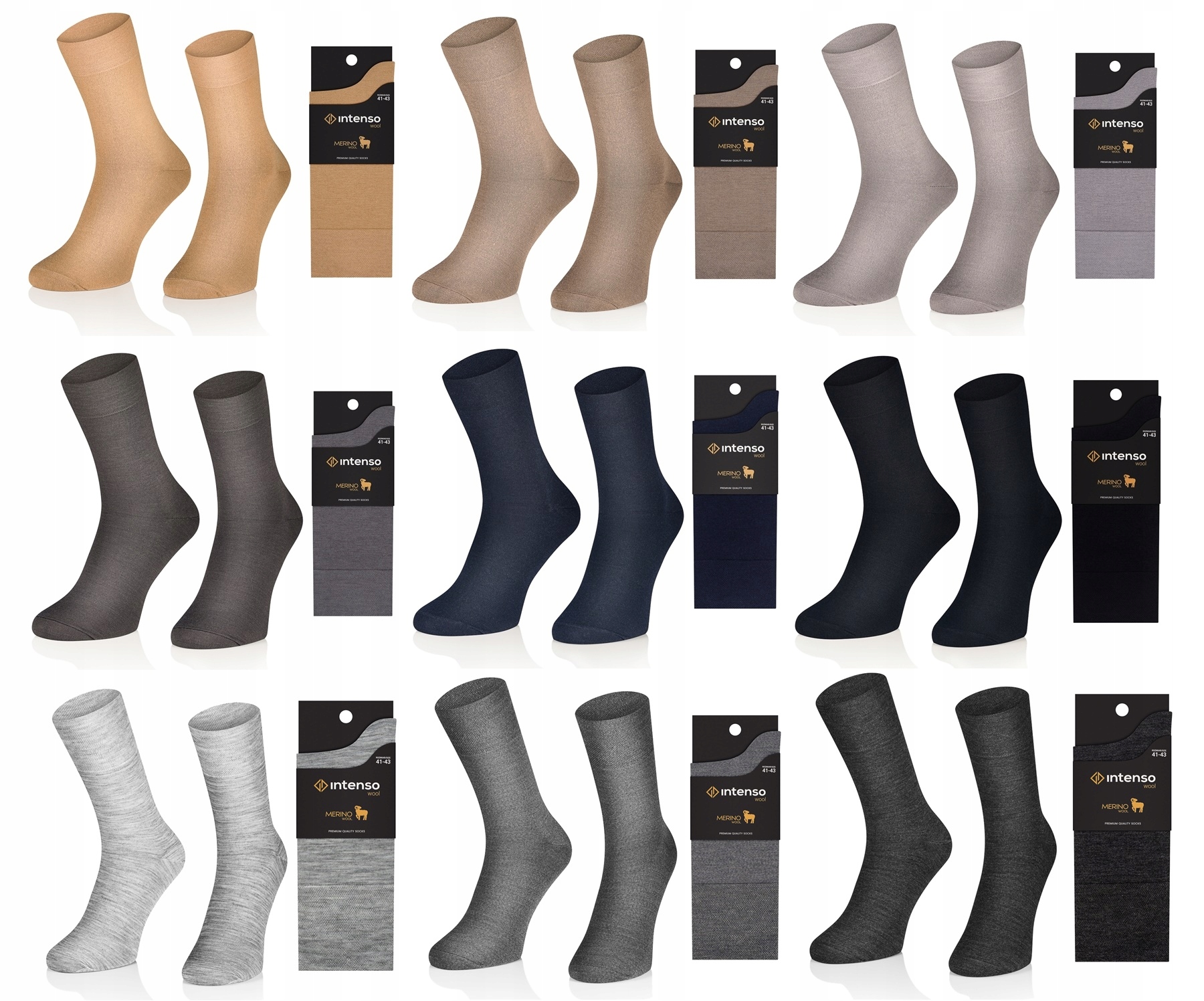 SKARPETY Z WEŁNY MERYNOSÓW 90% MERINO WEŁNA ODDYCHAJĄCE CZARNE Rozmiar 41-43