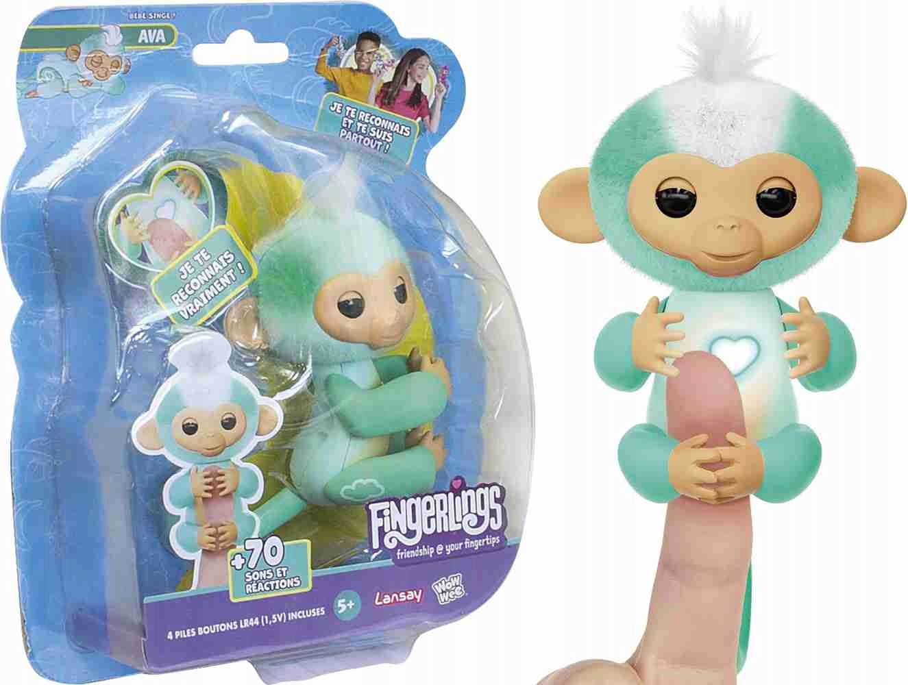  Fingerlings 2023 NEW Interactive Baby Monkey Reacts to Touch –  70+ Sounds & Reactions – Leo (Blue) : Toys & Games