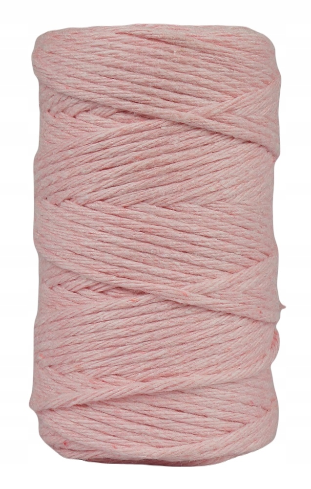 Sznurek bawełniany do makramy różowy 60m 2mm