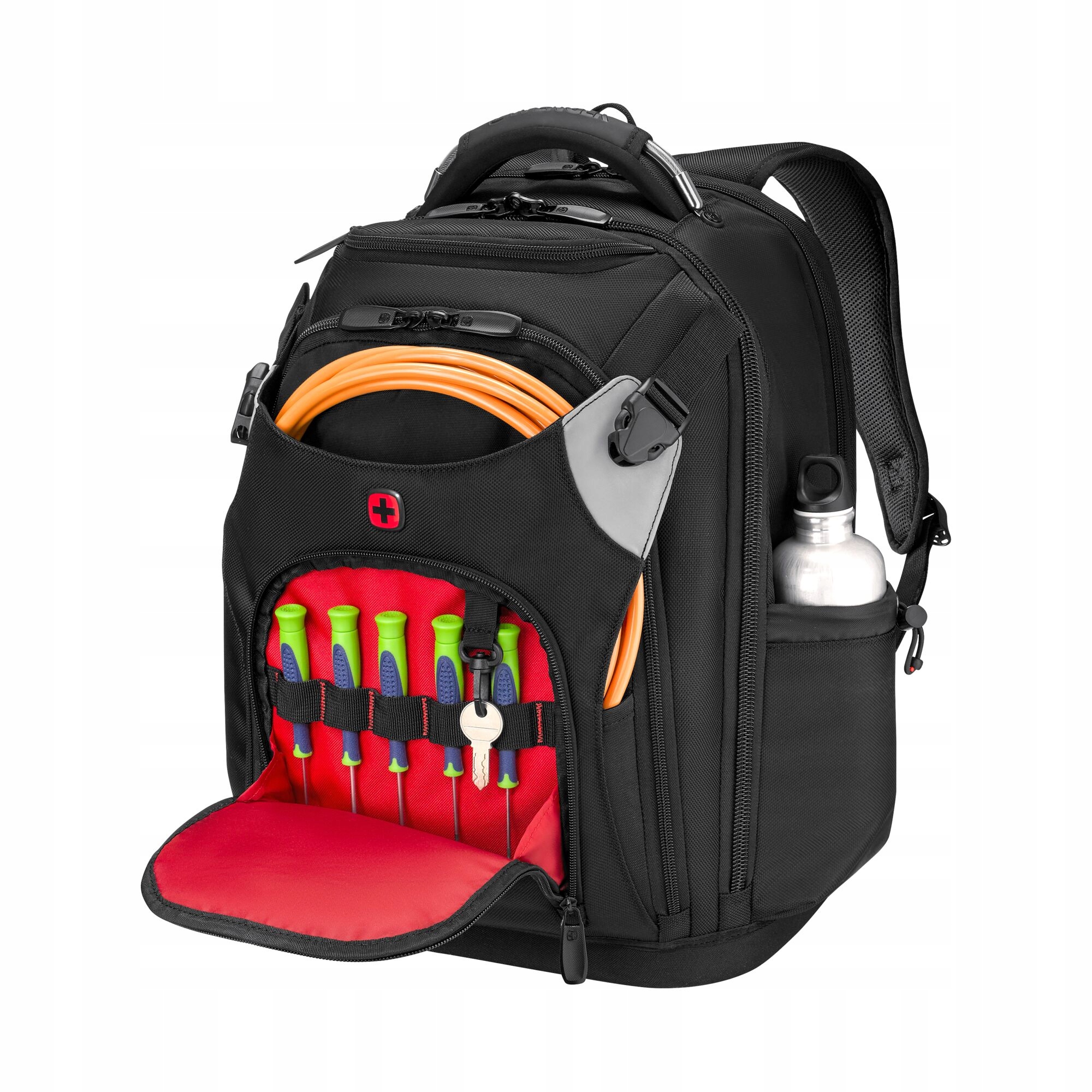 653722, plecak Wenger Tool Backpack Pro 17". narzędziowy, czarny, 36 l.