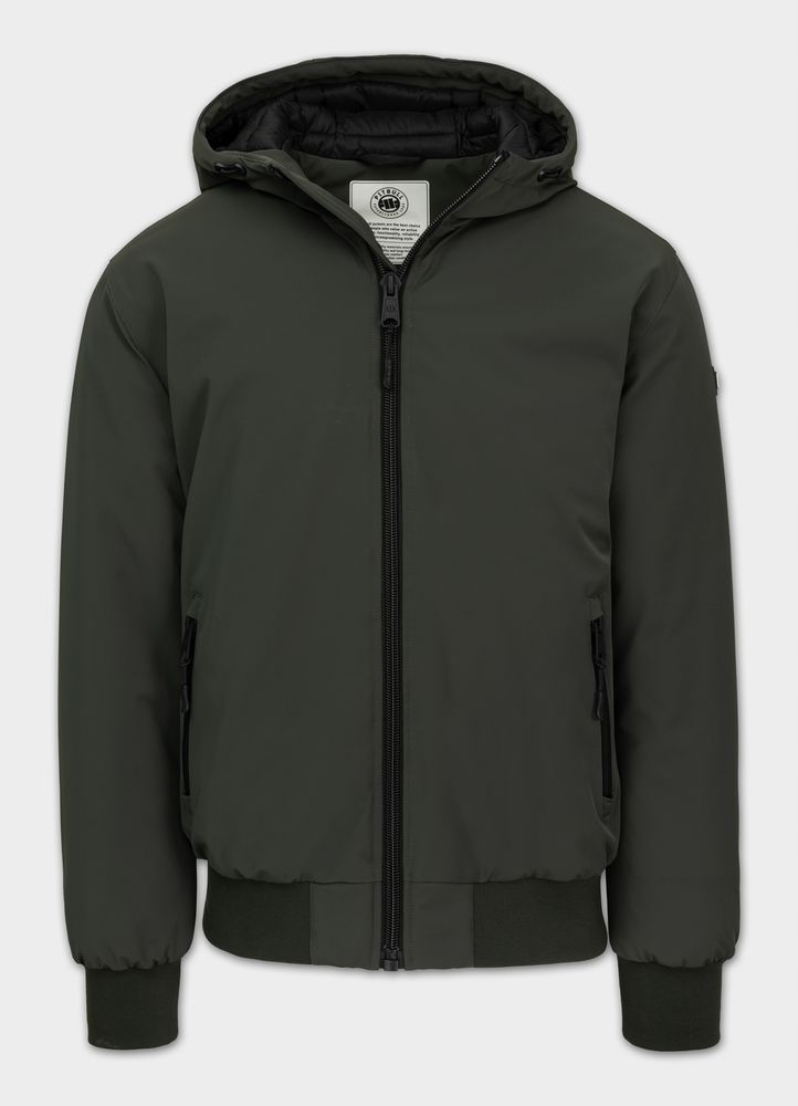 Pánská Zimní bunda s kapucí Pitbull York nylonová bunda se stojáčkem