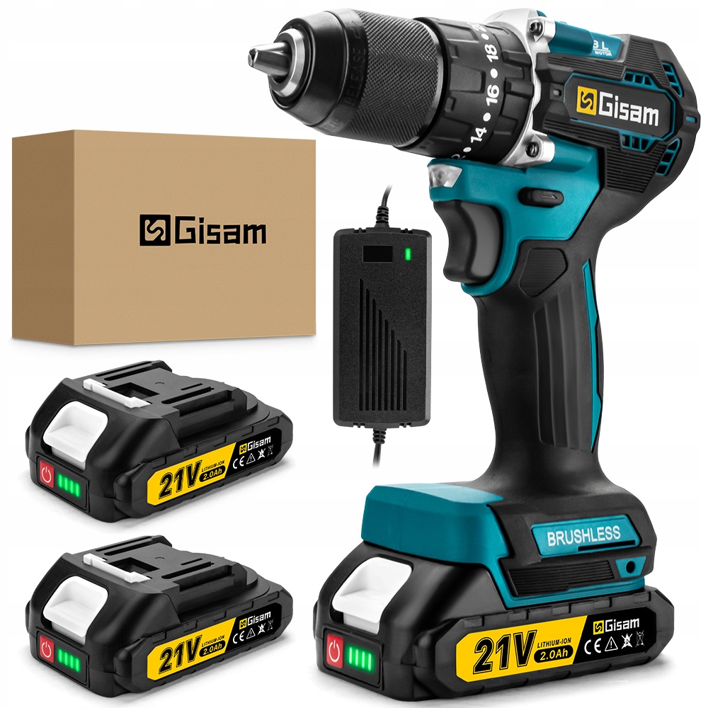 Bezszczotkowa wiertarka udarowa ,13mm Wkrętarka akumulatorowa Narzędzie do wiercenia