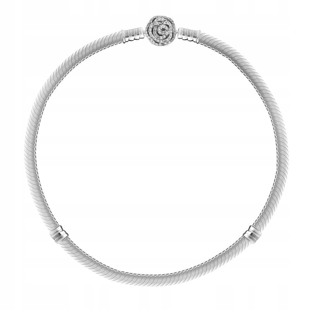 Stříbrný Modulární Náramek Růže Zirkony 21 cm