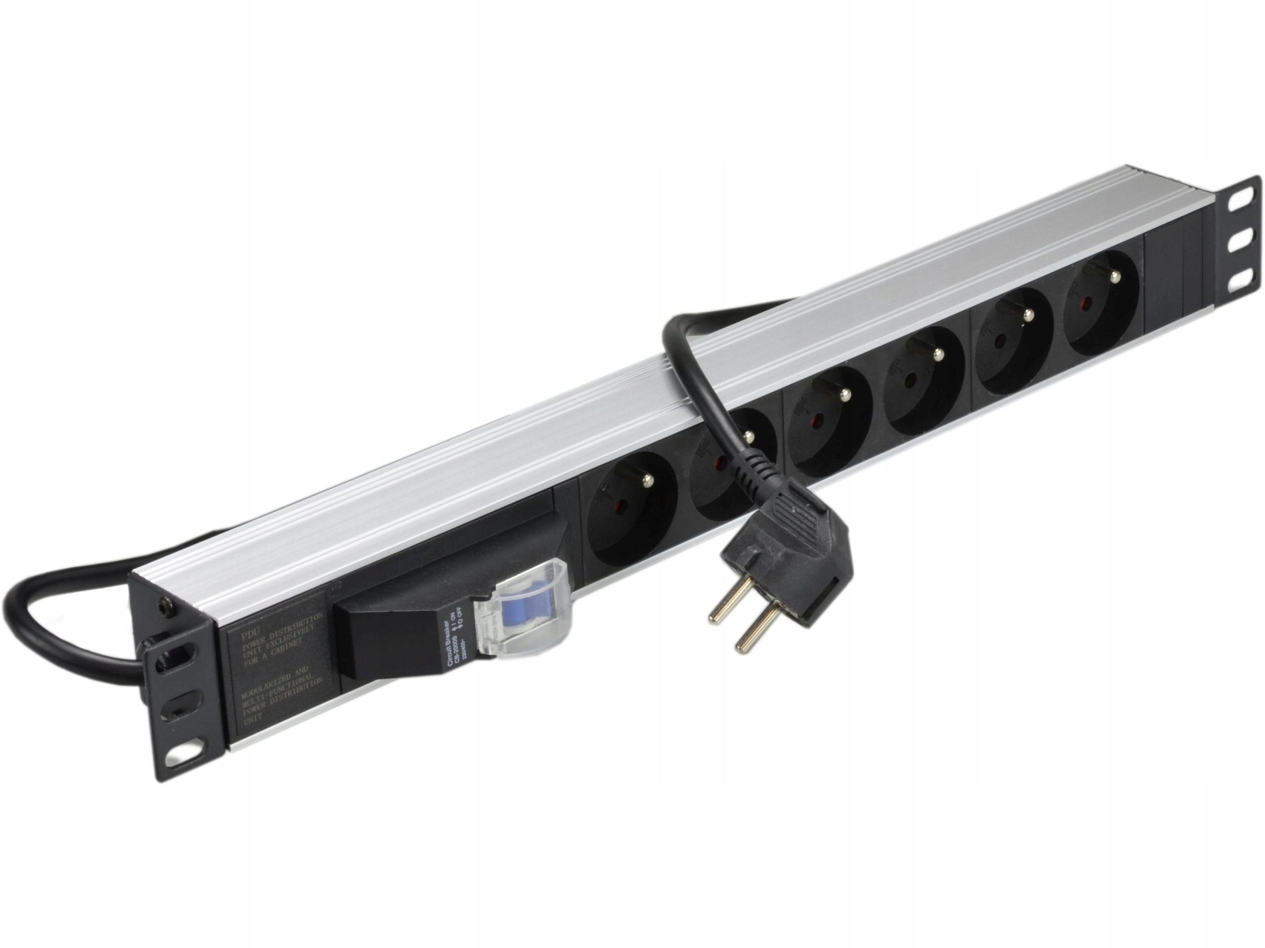 Neku Listwa zasilająca Rack 19'' 6 gn bezpiecznik