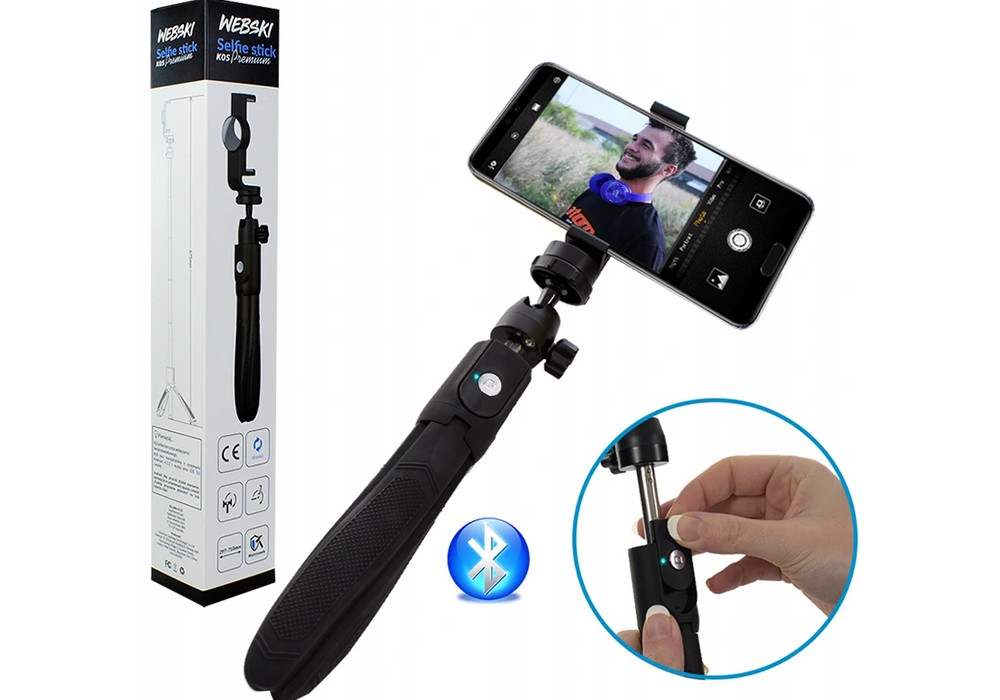 Webski selfie stick teleskopowy kijek selfi statyw Mocowanie gwint 1/4